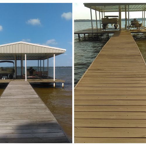 pressure washed and painted pier
