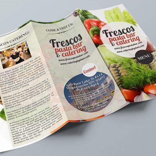 Brochure design for Frescos Pasta Bar