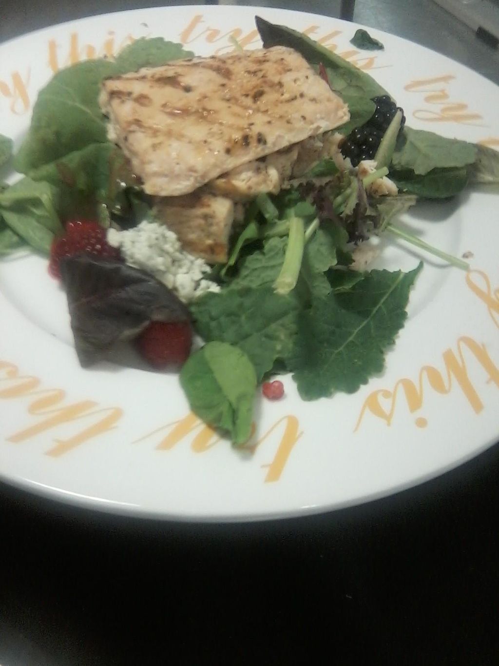 Salmon Berry Blue Salad.