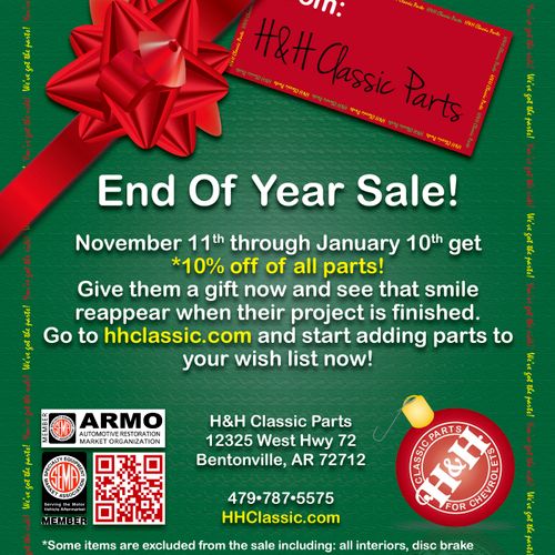 End of Year Sale flier/mailer.