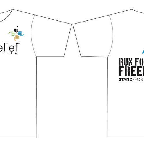 T-shirt layout for Run for Freedom.