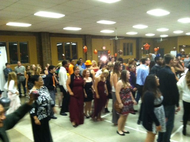Northrop students doing the Cha Cha slide and danc