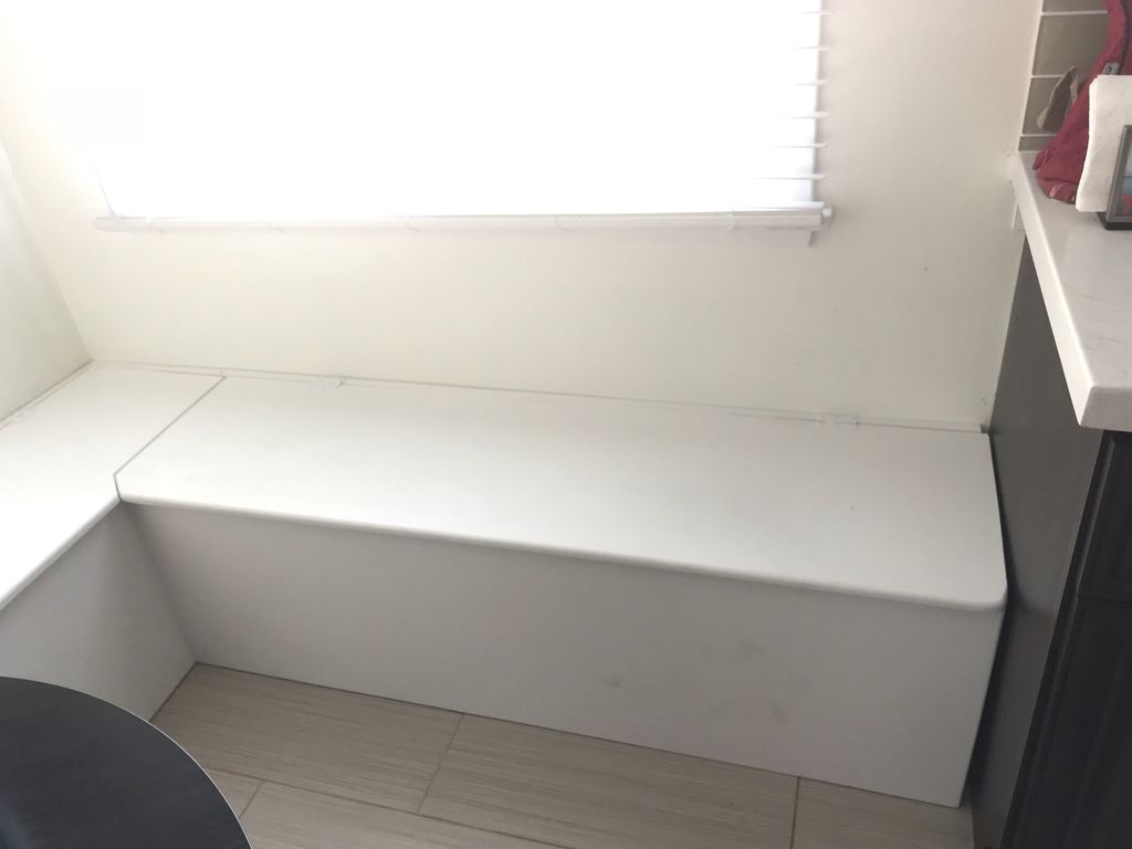 Custom built bench seating with storage 