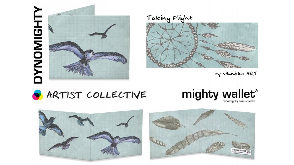 Taking Flight. Dynomighty Artist Collective Wallet