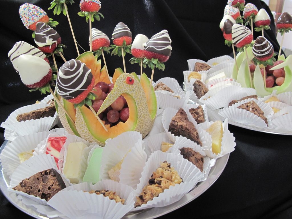 Desserts Display with Chocolate Dipped Treats