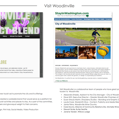 Visit Woodinville - Tourist Branding