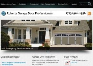 Website for Chicago garage door company with Searc