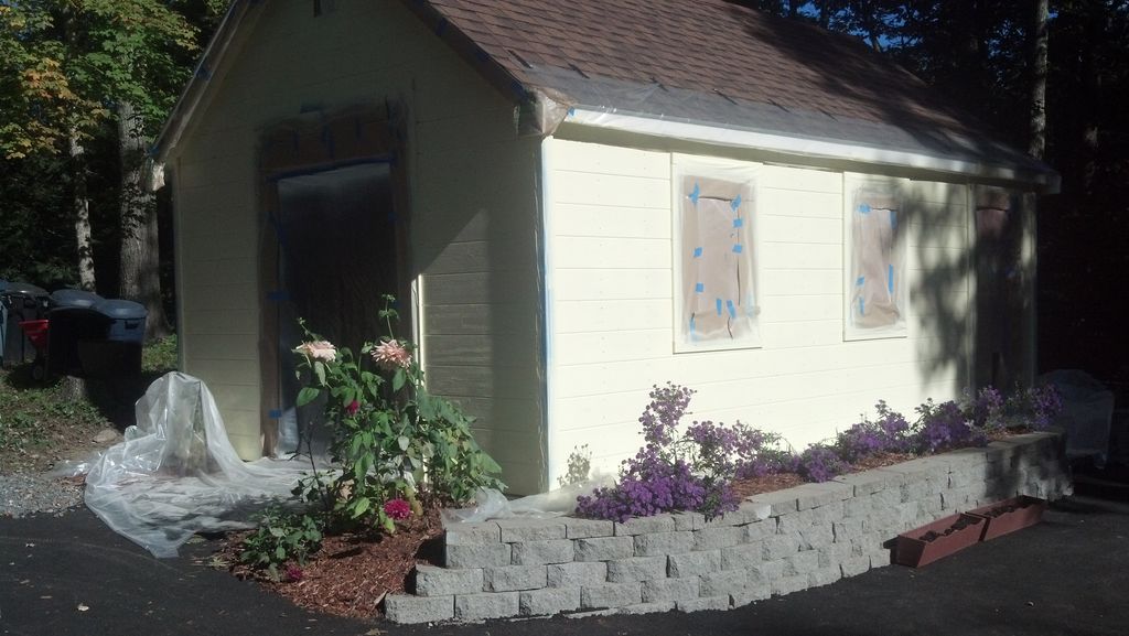 Painting a shed