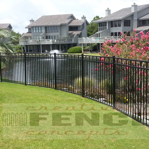 Satin Black Aluminum Fence / Litchfield By the Sea