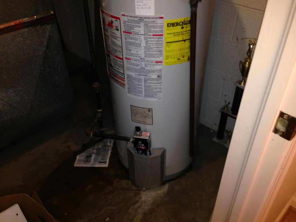 (*hot water tank leak*)