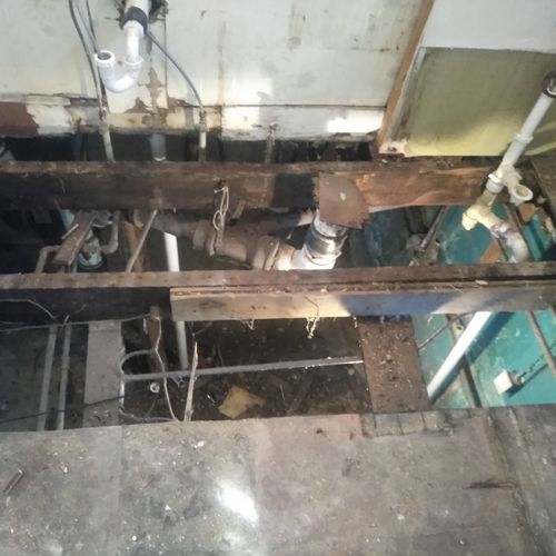 typical bathroom leak damage removal of any damage