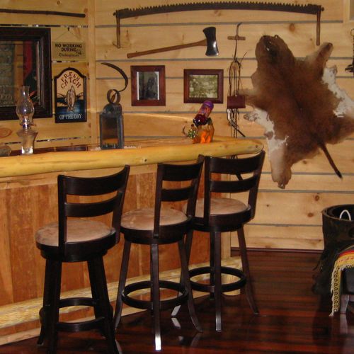 Custom designed bar in renovated basement - Joppa,