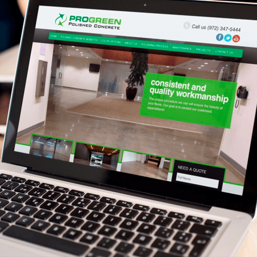 Progreen Polished Concrete website design and deve