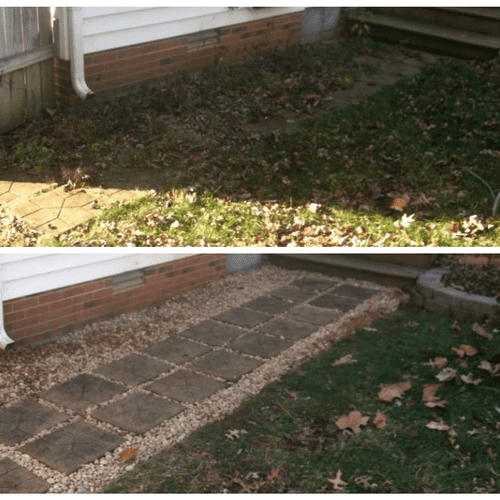 Walkway before/after