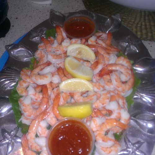 Simple Shrimp Cocktail plate