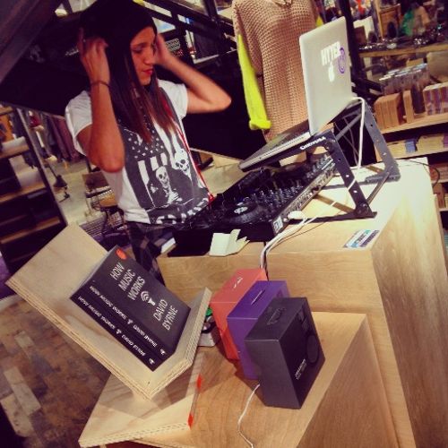 Djing at Urban Outfitters