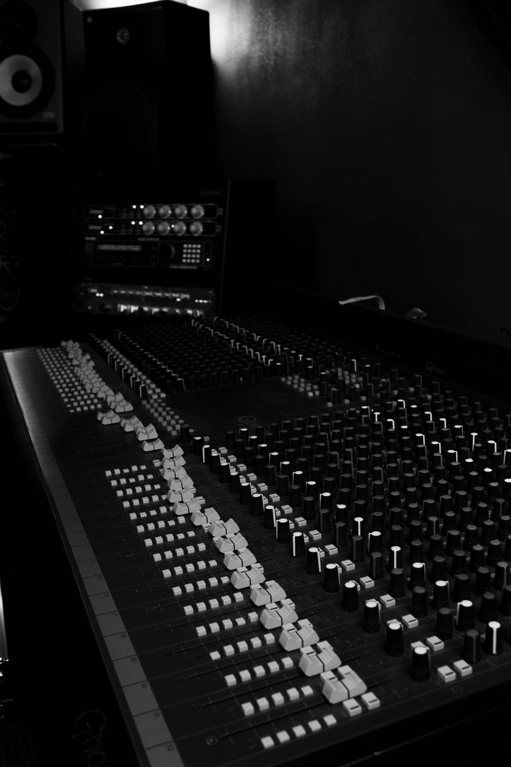 Soundcraft Ghost 32 channel board with rack gear i