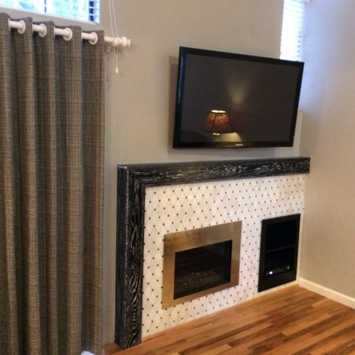 Fireplace Refacing & A/V Installation