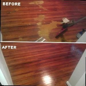 Hardwood floor spot repair before and after