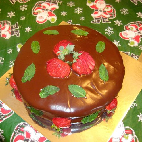 Layered chocolate mousse cake