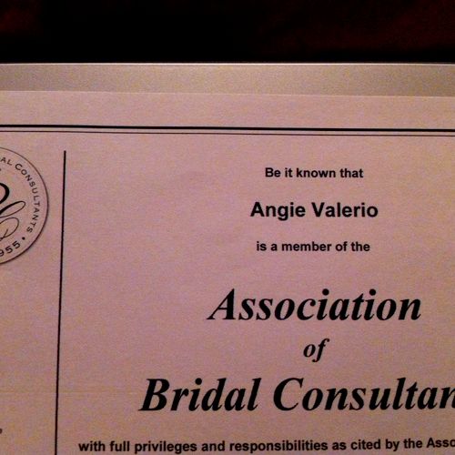 Proud member of the Association of Bridal Consulta