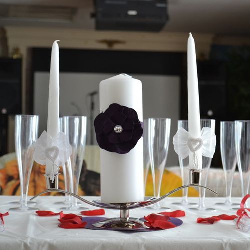 simple Unity Candle at home wedding reception