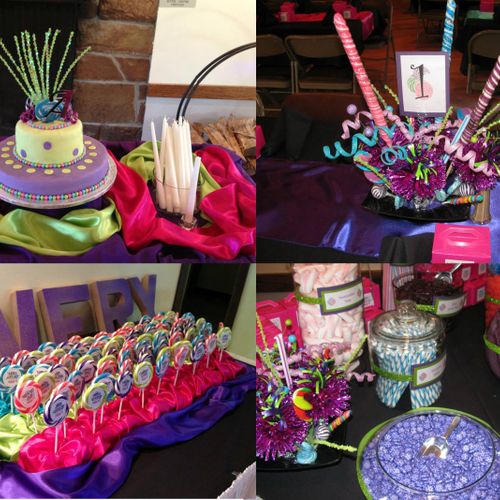 Candy themed Bat Mitzvah in colors inspired by a S