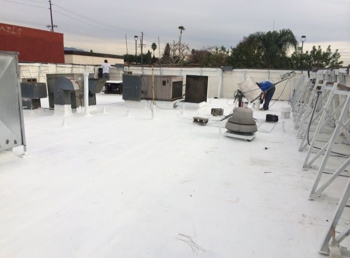 Energy efficient roof coating