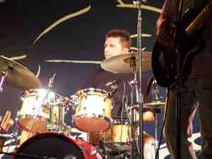 Playing a gig at Del Mar Fair.  The Drums are Blie