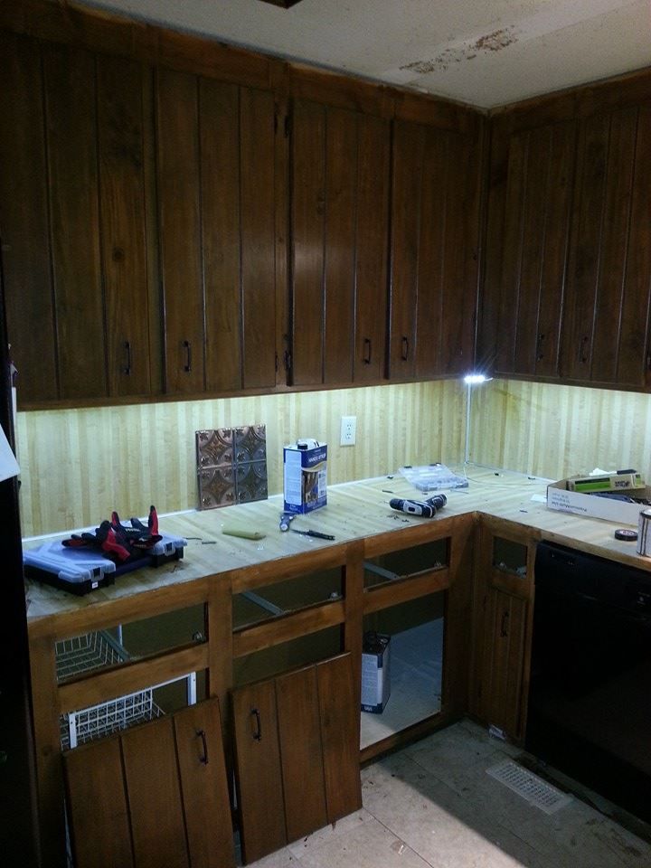 Kitchen project with led lighting under cabinet