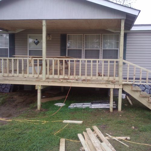 a deck I build in forest, ms about a year ago