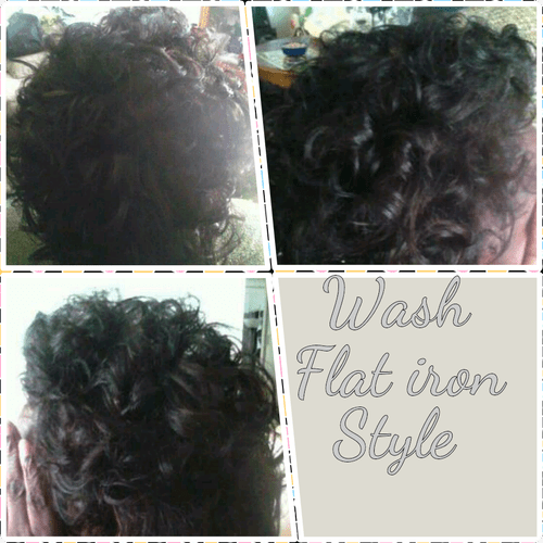 color touch up,wash,flat iron and style