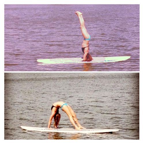 Yoga on paddle boards adds extra elements of balan