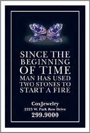 Advertisement for a jewelry store to go into publi