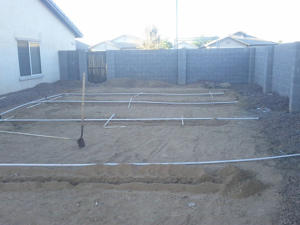 Beginning installation of sprinkler system.