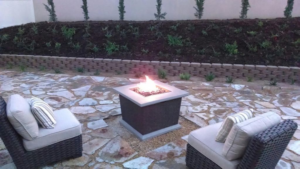 Flagstone, Fire pit, custom back yard