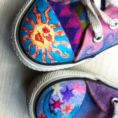 I paint and decorate shoes.