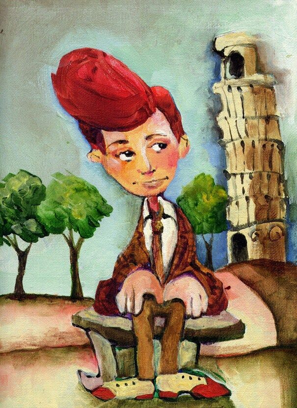 Geoff and the Leaning Tower of Piza
Acrylic Painti