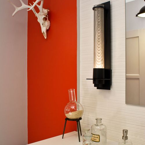 Accent wall adds a pop of color
