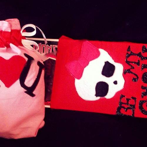 Valentine's day fabric gift bags
