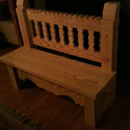 Custom Garden Bench: 
Designed, Milled & Assembled