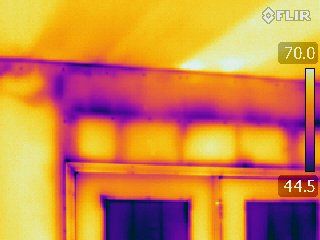 Purple indicates lack of insulation and air leaks 
