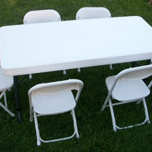 We offer, kids tables and chairs. also for adults.