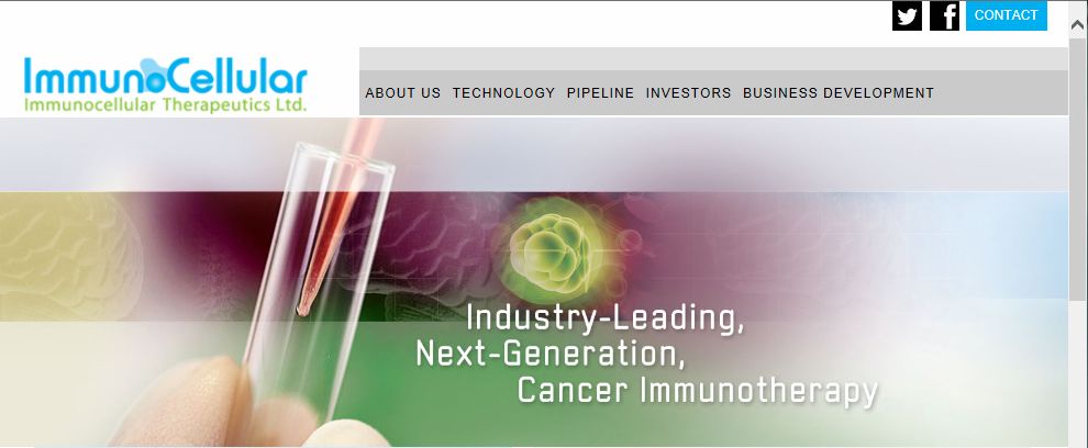 ImmunoCellular Therapeutics Ltd Website - Industry