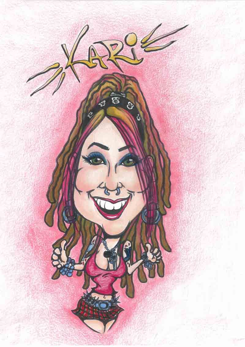 Caricature of Kari: Universal Studios Hollywood/Ca