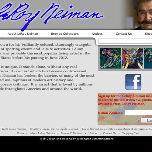 LeRoyNeiman.com - Official website for the legenda