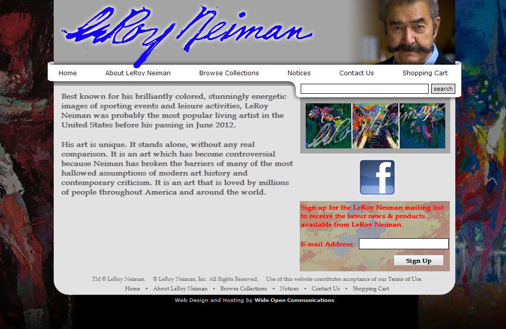 LeRoyNeiman.com - Official website for the legenda