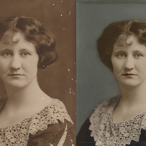 Photo restoration and colorization on a family pho