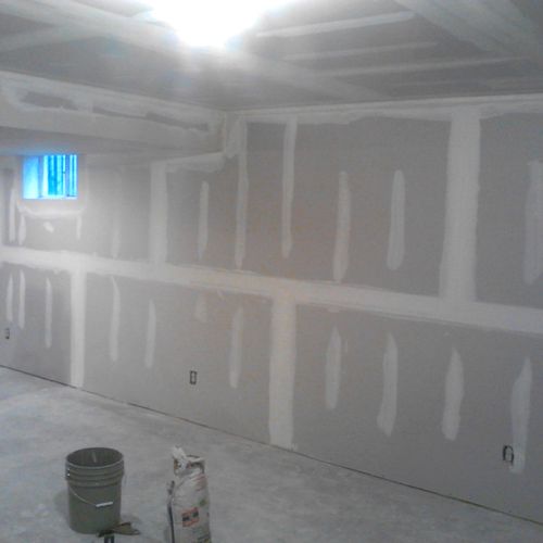 Here we frame a basement, then dry walled it.