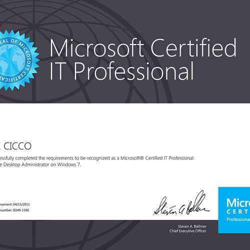 Microsoft Certified IT Professional Certificate